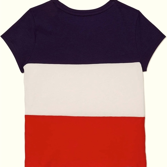 Kids Color Block T-Shirt - Navy, White, and Red - Picture 1 of 5